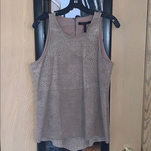BcbgMaxAzria tan faux suede top